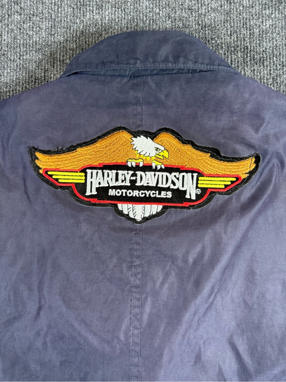 VTG Harley Davidson Weatherproof Garment Co Blue Jacket Size L Zip Up - Picture 11 of 13